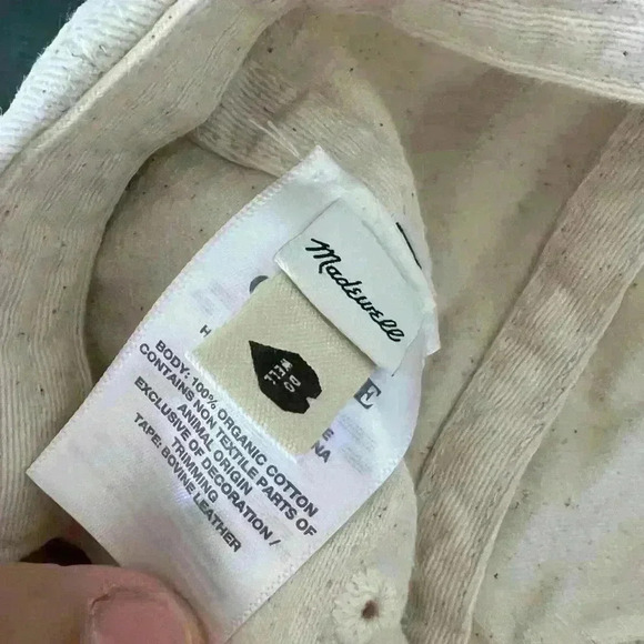 Off White Madewell Hat made from 100% Organic Cotton Leather - Picture 4 of 4